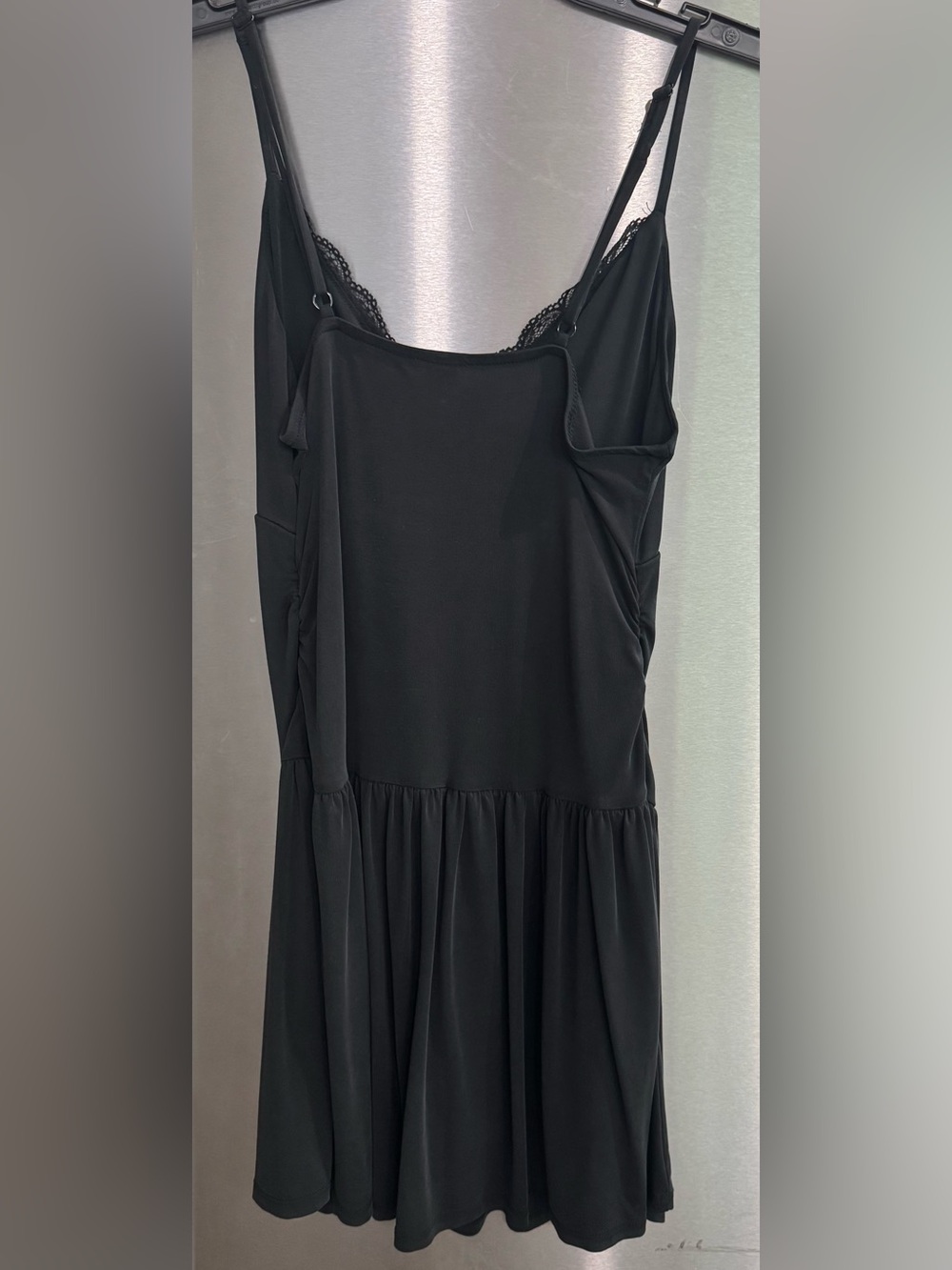 Wild Fable Black Spaghetti V-Neck Active Dress with Lace Trim - Picture 2 of 6